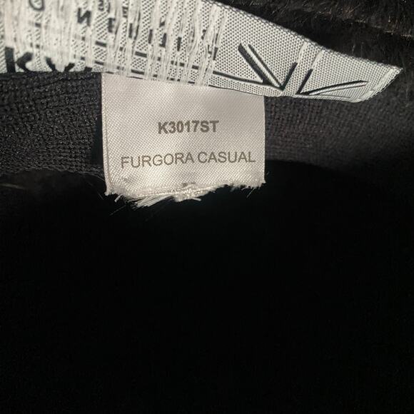 Vintage Kangol Fagora Casual Bucket Hat Sz S Black Faux Fur Hip Hop Y2k Street
